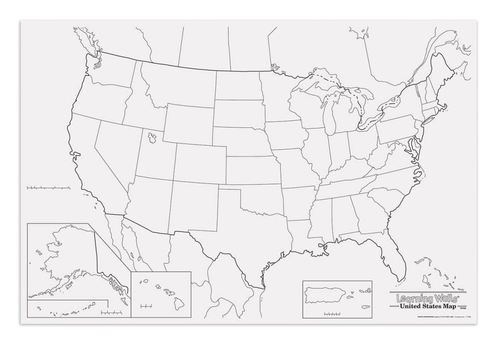 Pacon Learning Walls, United States Map, 48