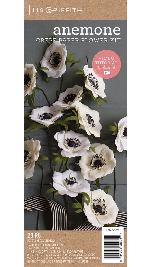 Poppy crepe paper flower kit - Lia Griffith