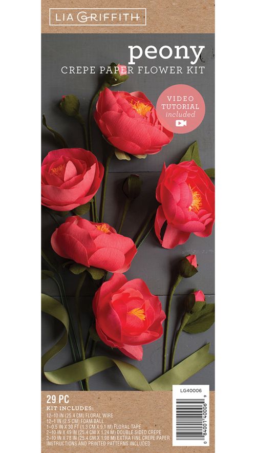 Poppy crepe paper flower kit - Lia Griffith