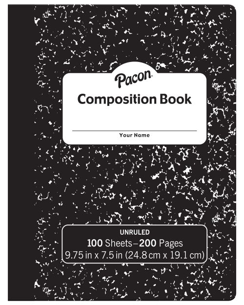 3/8 Ruled 9-3/4 x 7-1/2 100 Light Blue Sheets 6 Count Pacon Pastel Composition Book 