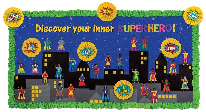 Superhero bulletin board