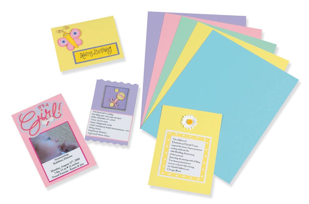  Assorted Pastel Colored Cardstock – Assortment of 10
