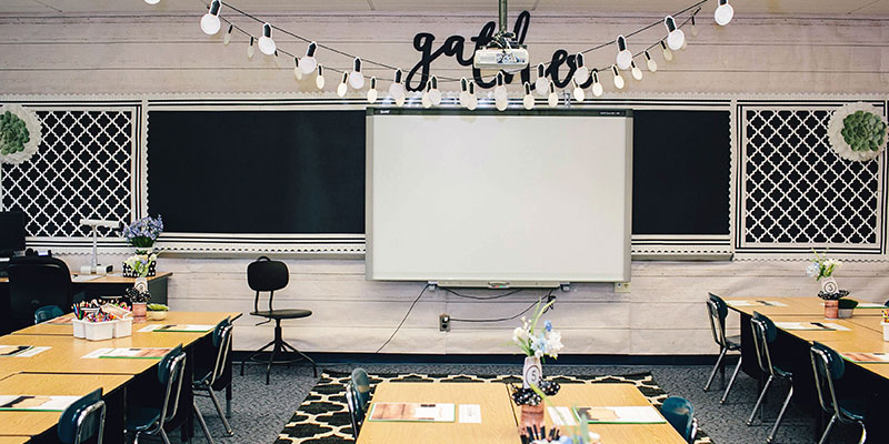 black and white classroom from schoolgirl style