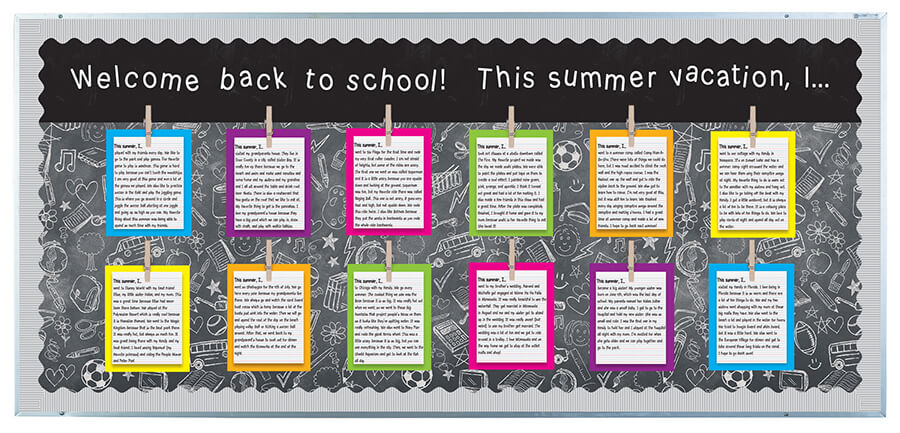 welcome back bulletin board summer vacation