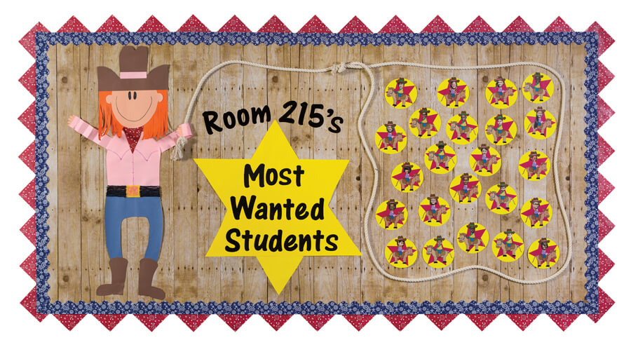 welcome rock starsmost wanted students western classroom bulletin board