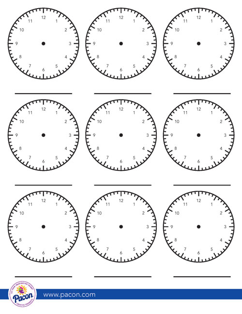 free template clock face