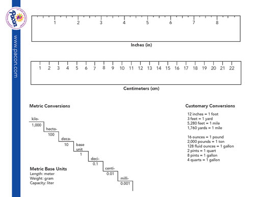 dry erase template ruler and conversions