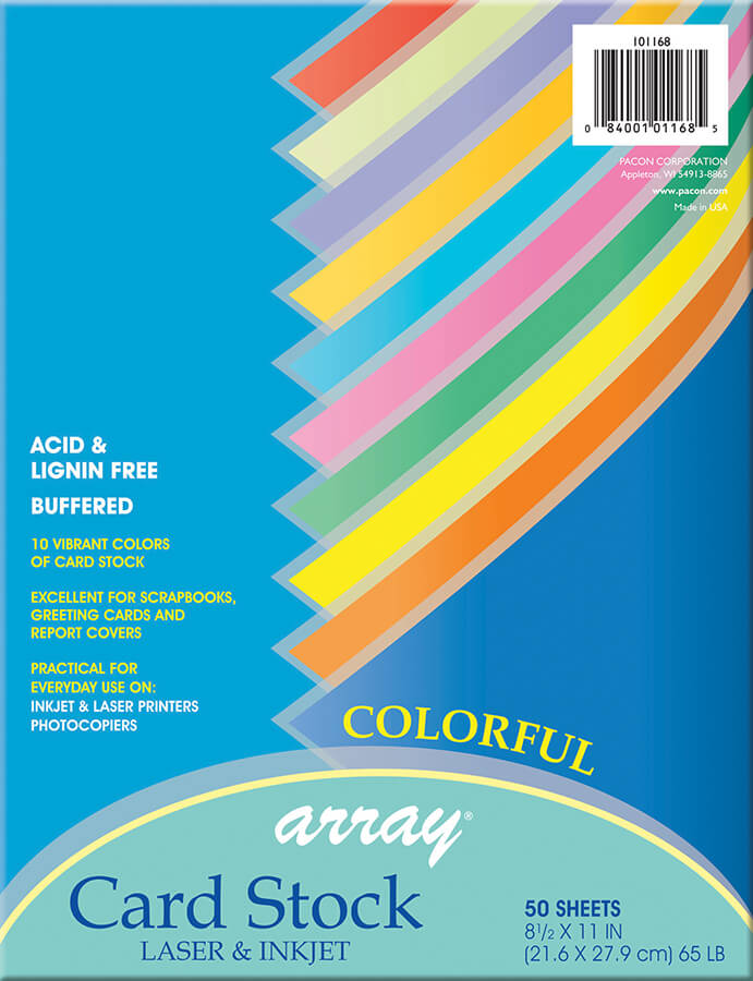 Bright Color Card Stock Paper, 65lb. 8.5 X 11 Inches - 50 Sheets - Green