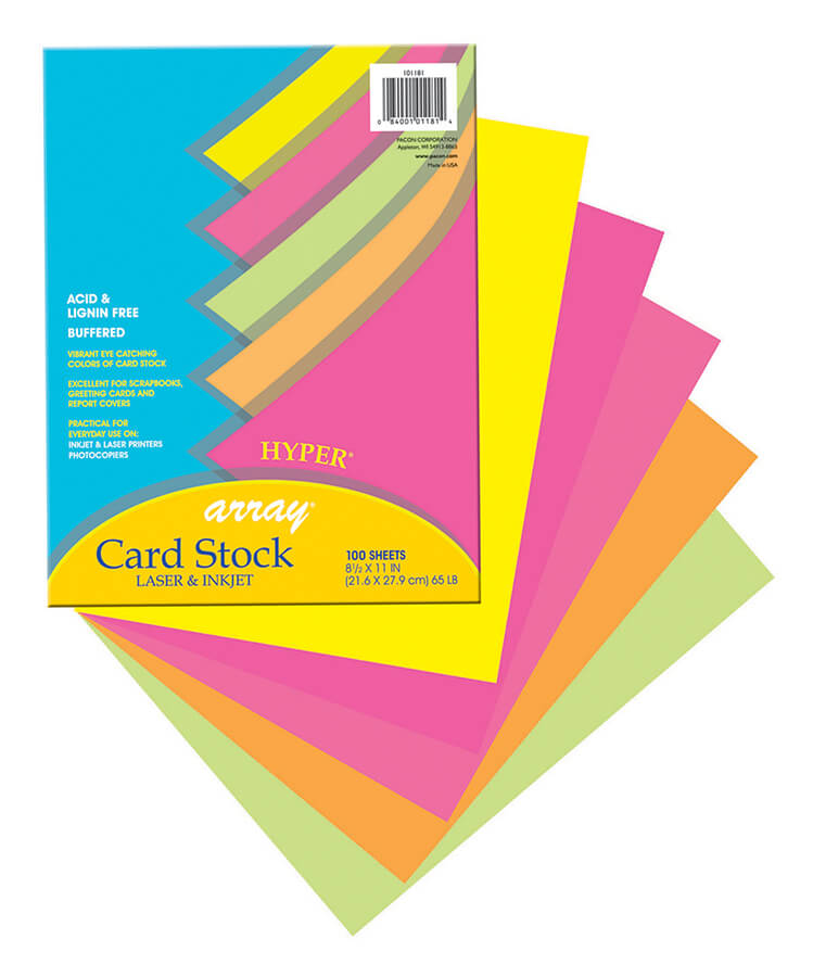 Pacon Card Stock Sheets - Letter- 8.50 x 11 - 65 lb Basis PAC101186, PAC  101186 - Office Supply Hut