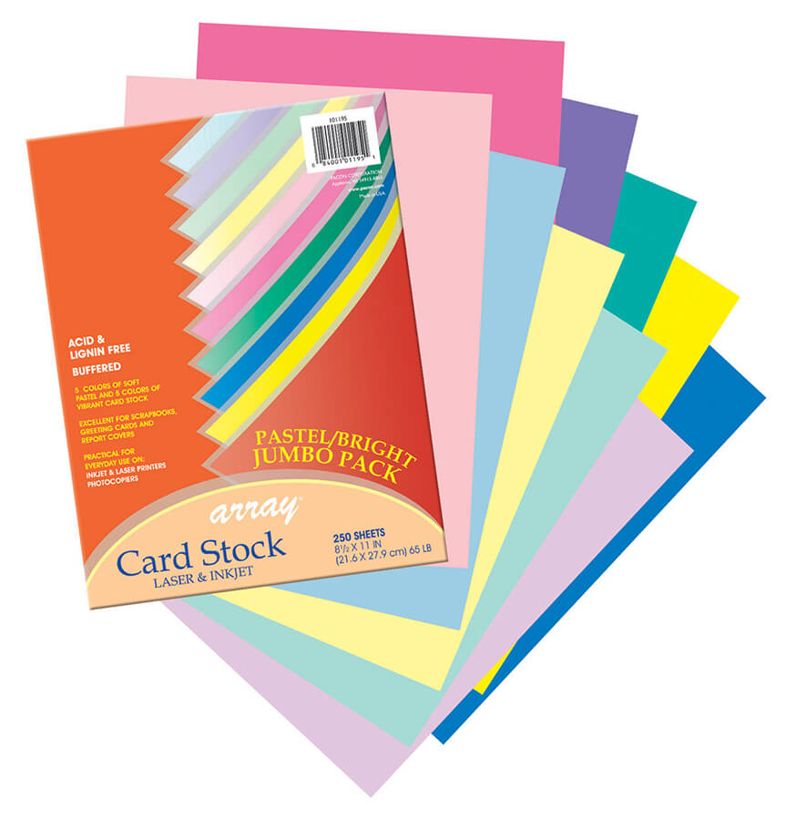 Card Stock Pastel 8 Colors 250 sheets - Pacon Creative Products