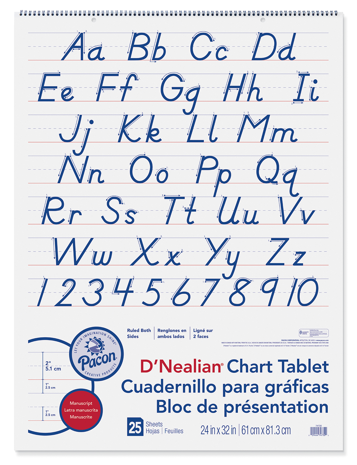 Cursive Alphabet Chart With Directional Arrows - Letter