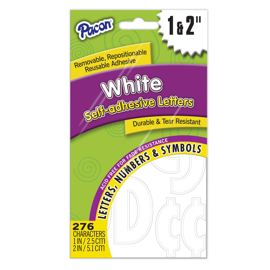 Permanent Adhesive Vinyl Letters & Numbers 2 167/Pkg-White
