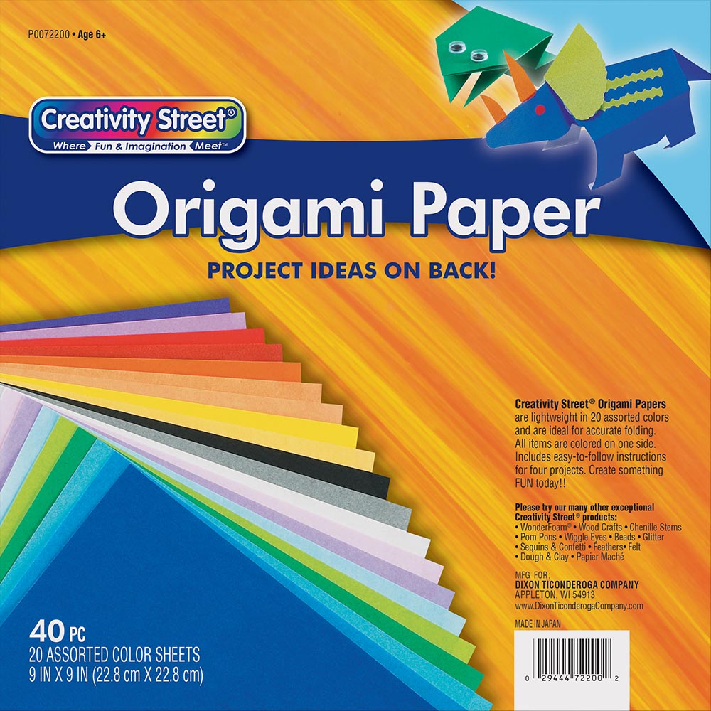Pacon Origami Paper, 30lb, 9 x 9, Assorted Bright Colors, 40/Pack