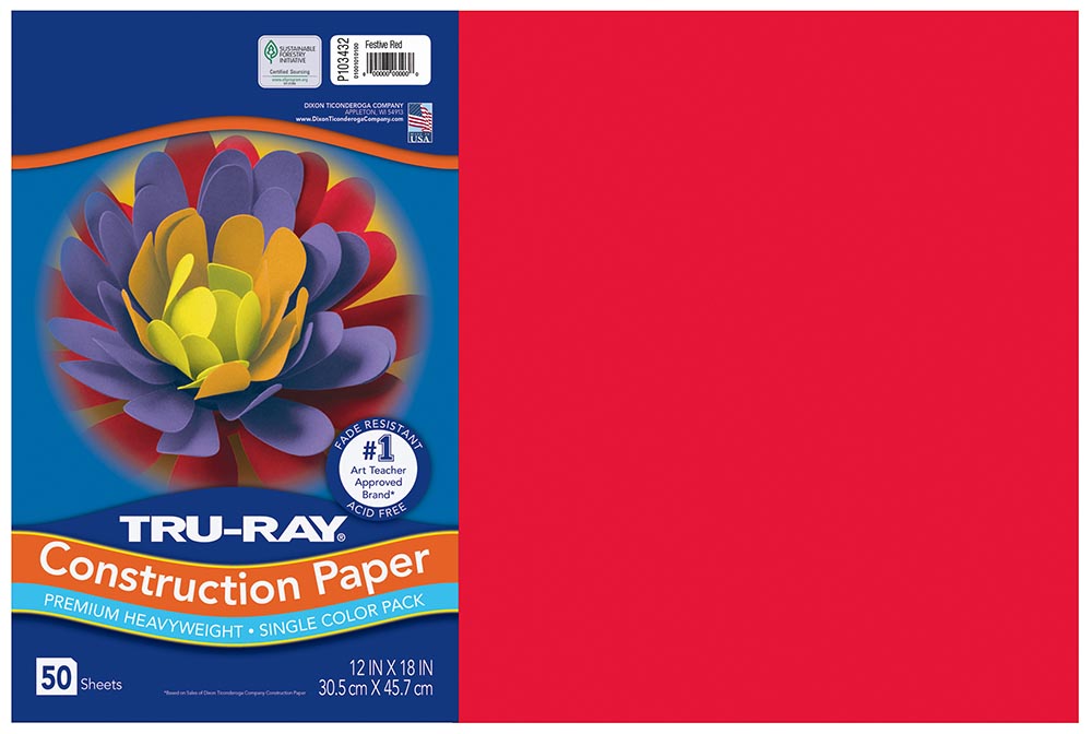 Construction Paper Holiday Red - Pacon Creative Products