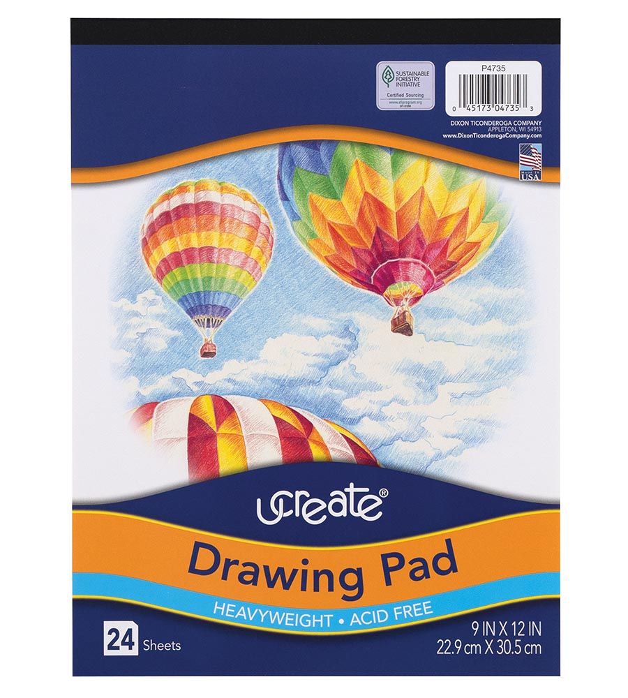 Pacon® Art Street® Drawing Paper Pad, 9 x 12, White, 24 Sheets - Zerbee