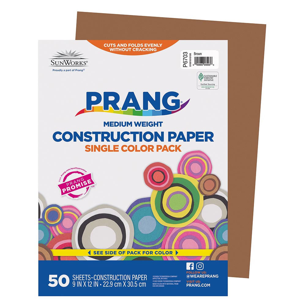 RiteCo Construction Paper - Dark Brown, 9 x 12, 50 Sheets
