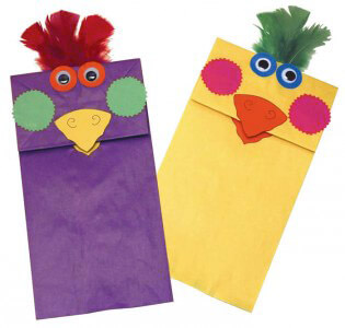 along reading wool Crazy Bird Paper Bag Puppets - Pacon Creative Products