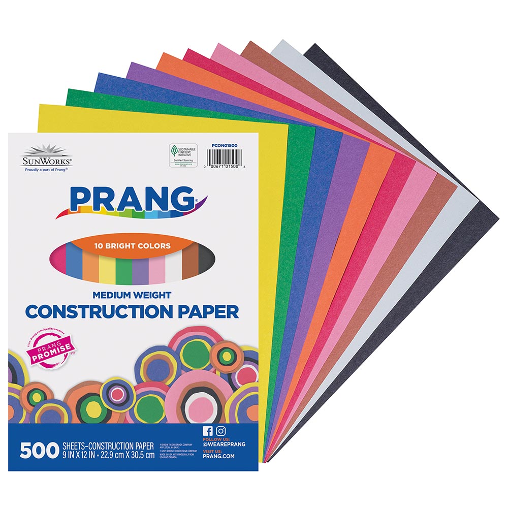 Pacon Lightweight Construction Paper 9-Inches by 12-Inches Assorted Colors 500